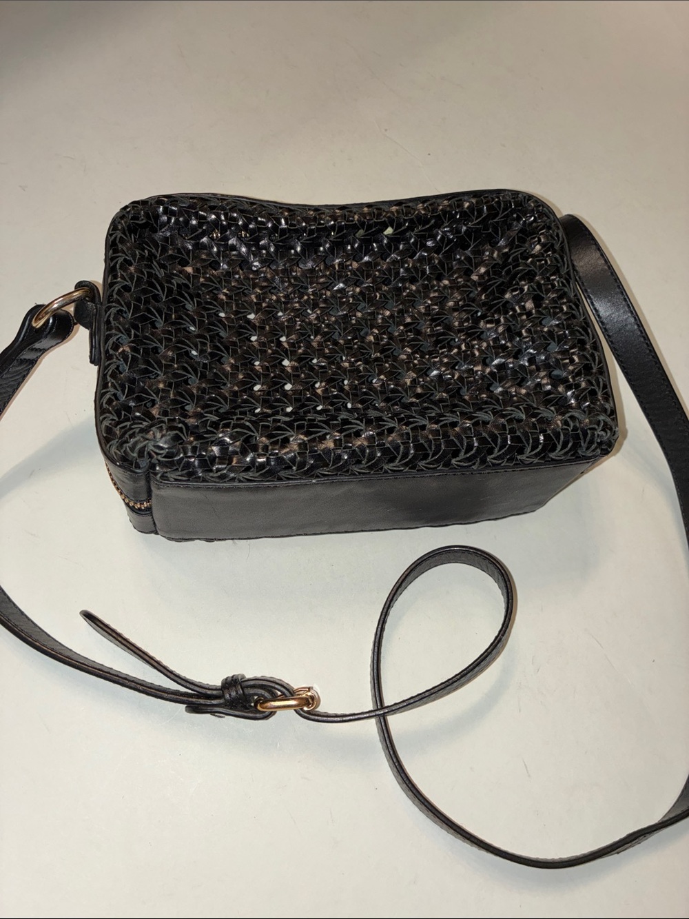 & Other Stories Basket Weave Leather Handbag